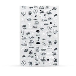 Köröm matrica 3D-s No.F657 Black&White