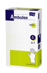 Ambulex Púderes Latex gumikesztyű - S méret 100 db