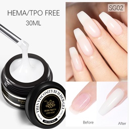 BORN PRETTY PRO Soft Gel építőzselé 30 ml - SG02 - Milky White