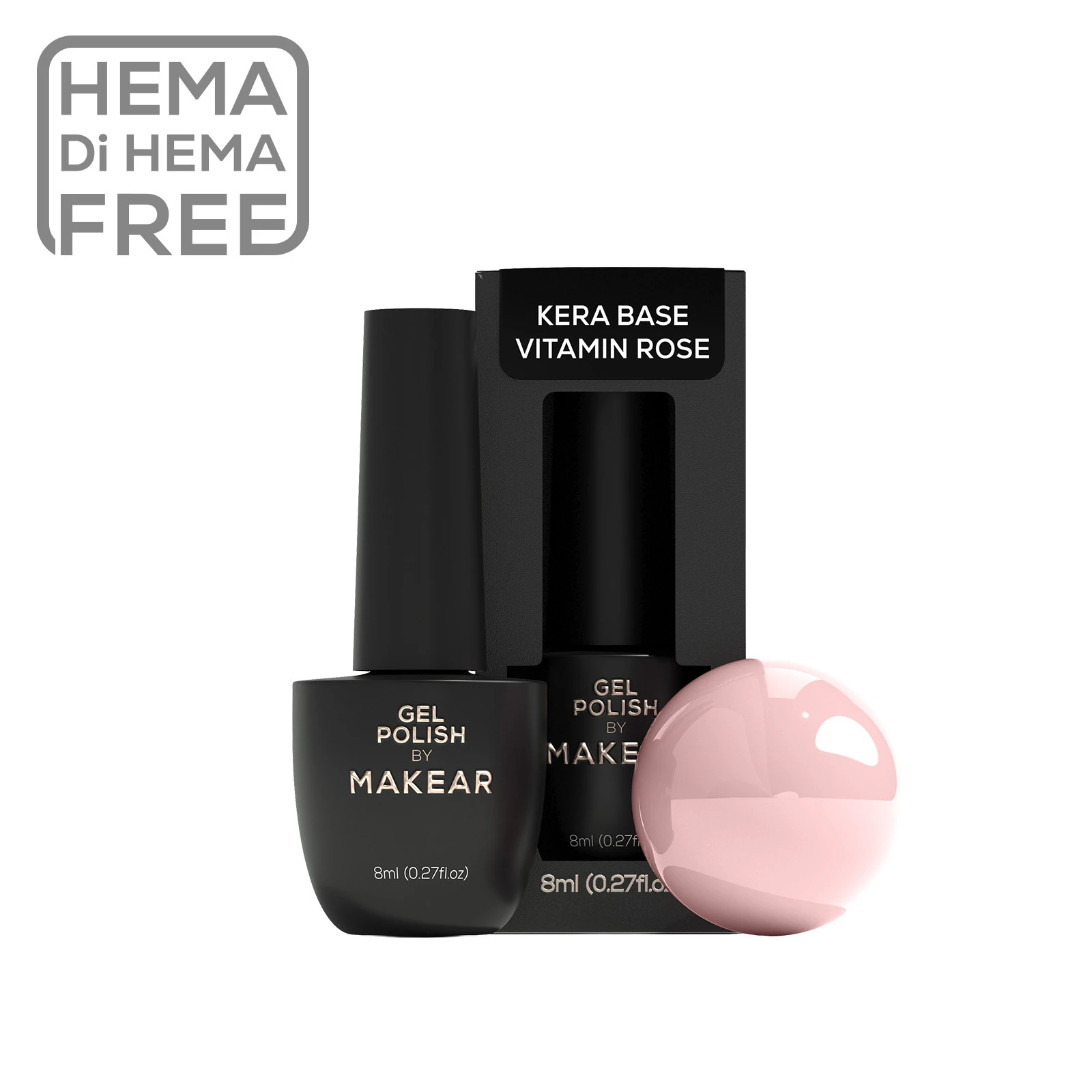 MAKEAR Hema Free Keratin Base 8 ml - Rose - KVB03