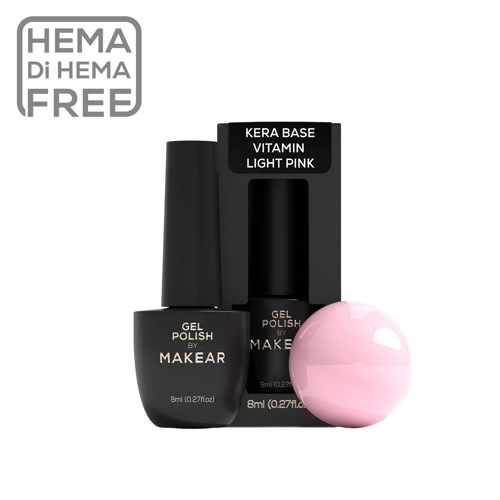 MAKEAR Hema Free Keratin Base 8 ml - KVB01 - Light pink