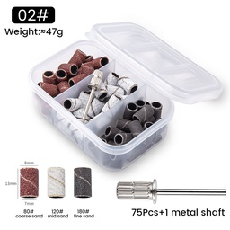 Csiszológyűrű - 75 db - boxban, befogószárral