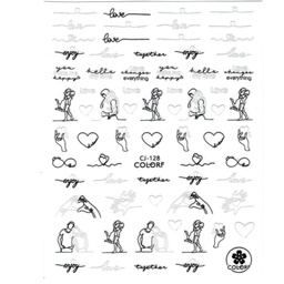 Köröm matrica 3D-s No.CJ128 -65 laser silver&black